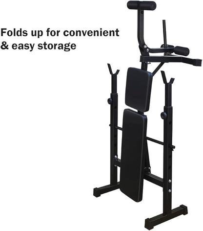 Utility Weight Bench Olympic Weight Bench Bench Press Set With Squat Rack And Bench For Home Gym Full-Body Workout 67.72 x 32.68 x 46.46 In