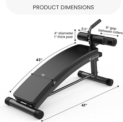 Finer Form Gym-Quality Sit Up Bench with Reverse Crunch Handle - Solid Ab Workout Equipment for Your Home Gym. More Effective than an Ab Machine or Ab Roller. Get Abdominal Gym Equipment Right in Your Home.