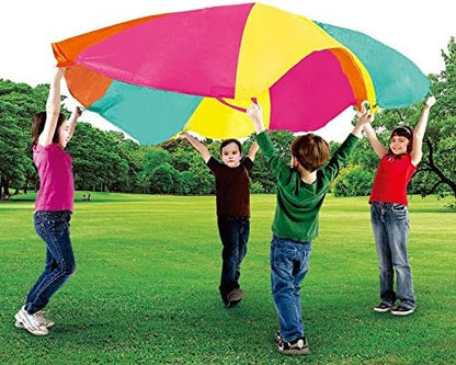 SPINFOX Play Parachute 6FT, 10FT, 20ft Play Parachute with Handles Multicolored Parachute for Kids, Kids Play Parachute for Indoor Outdoor Games Exercise Toy