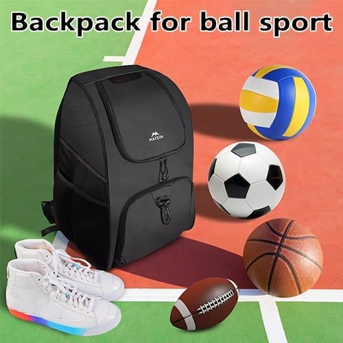 MATEIN Basketball Bag, Sturdy Soccer Bag with Ball Holder & Shoe Compartment, Large Basketball Backpack for Training Equipment, Water Resistant Sports Ball Bags Fits Volleyball Football, Colorful