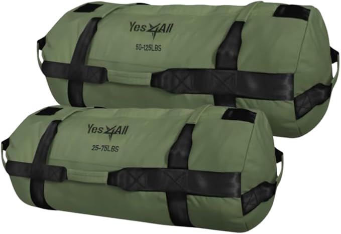 Yes4All Sandbags for Working Out, Adjustable Sand Bags for Weight Training with Handles, Multiple Colors & Sizes 5-200lbs