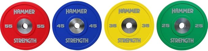 Hammer Strength 45Lb Blue Premium Rubber Bumper Plate