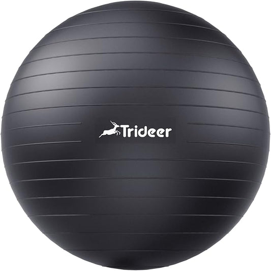 Trideer Yoga Ball Exercise Ball for Working Out, 5 Sizes Gym Ball, Birthing Ball for Pregnancy, Swiss Ball for Physical Therapy, Balance, Stability, Fitness, Office Ball Chair, Quick Pump Included