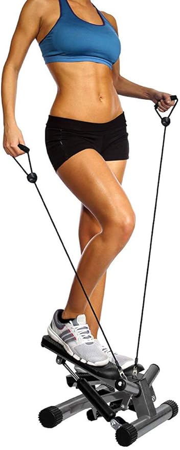 Signature Fitness Mini Steppers for Exercise with Handlebar, Stair Stepper with Resistance Bands, Portable Stepper Capable of Full-Body Exercise, Low Noise and Smooth, Multiple Colors