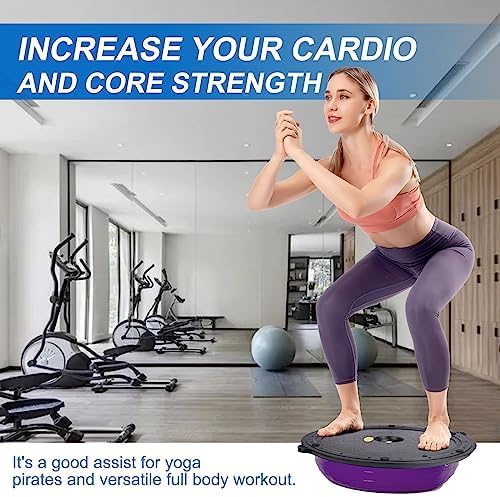 Half Balance Ball Trainer, Balance Beam for Core Exercise Equipment, Core Strength and Fitness, Includes Resistance Bands and Pump, Ideal for Home Gym Workout