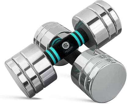 Mc-Core Products Blue McCore Adjustable dumbbell set - 11 22 Lbs dumbbells, weights for home or office use, Portable sets, Soft Grip Weight comfort, dumbbells set | Blue Dumb bells