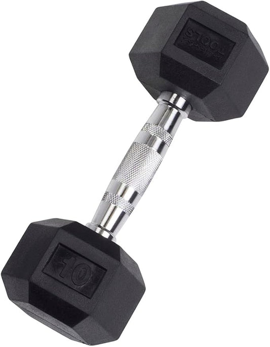 Body-Solid Rubber Coated Hexagon Dumbbells, Hand Weights For Men and Women, Weights Dumbbell for Strength Training, Body Building Home Gym Training Gear