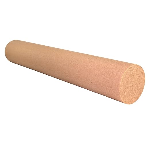 CanDo Beige PE Foam Rollers for Muscle Restoration, Massage Therapy, Sport Recovery and Physical Therapy 6" x 36" Round