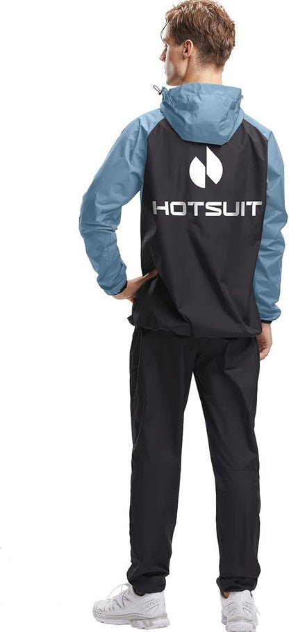 HOTSUIT Sauna Suit for Men Sweat Sauna Jacket Pant Gym Workout Sweat Suits