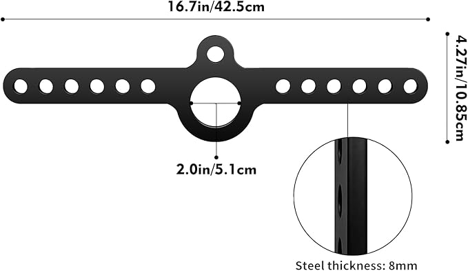 Spreader Bar Double to Single D Handle LAT Pull Down T Bar Cable Row Attachments Landmine Adapter for Gym,Exercise Pulley System Adaptor Plate Cable Machine Crossover for Belt Squat Rack