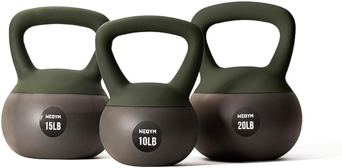 Soft Kettlebells with Cushioned Impact-Resistant Base and Anti-Slip, Wide-Grip Handle for Home Workouts, Weightlifting, and Personal Training