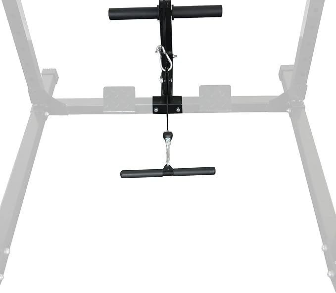 Signature Fitness Multi-Function Adjustable Power Cage with J-Hooks, Safety Straps and Optional LAT Pulldown Attachment and Cable Crossover, Multiple Styles