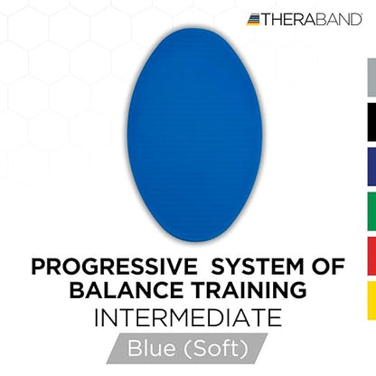 THERABAND Stability Trainer Pad, Intermediate Level Blue Foam Pad, Balance Trainer & Wobble Cushion for Balance & Core Strengthening, Rehabilitation, & Physical Therapy, Round Sport Balance Trainer