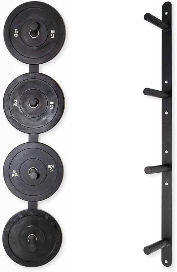 Signature Fitness Weight Plate Storage Rack, Weight Plate Holder Wall Mounted Bumper Plate Storage for Home Gym, Fit 2" Olympic Plates