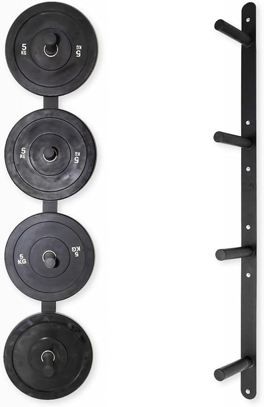 Signature Fitness Weight Plate Storage Rack, Weight Plate Holder Wall Mounted Bumper Plate Storage for Home Gym, Fit 2" Olympic Plates