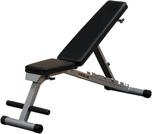 Body-Solid Powerline (PFID125X) Folding Bench - 7-Position Adjustable Weight Bench for Home Gym, Incline/Decline, No Assembly Required