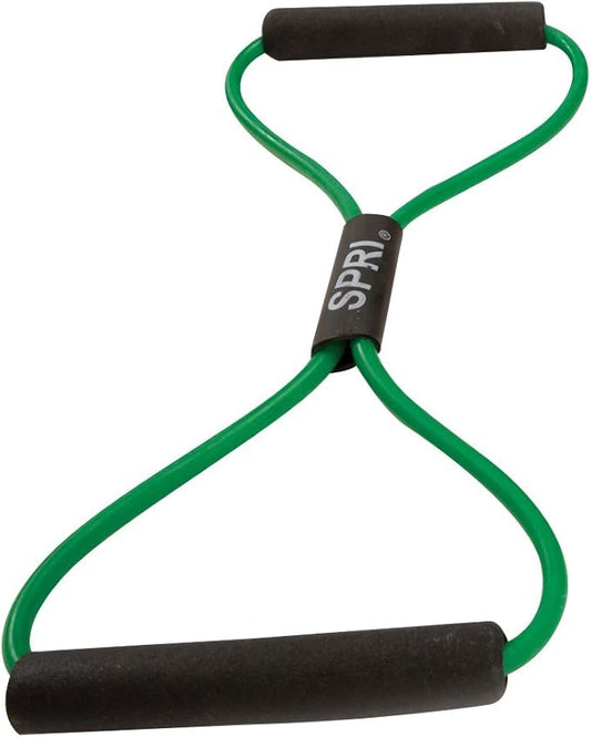 SPRI Ultra Toner Figure 8 Resistance Band with Padded Handles great for Stretch, Exercise, Fitness Training, Yoga, Resistance Weights, Therapy, Gym or Home Workout Equipment (Light Resistance 10lbs.)