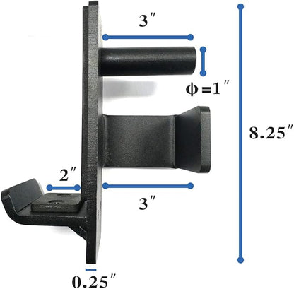 BESTHLS Power Rack Attachment Steel J Hooks for Power Racks fit 3x3 inches Square Tube with 5/8 inch Hole Power Cages Capacity of 800lb (Pair)