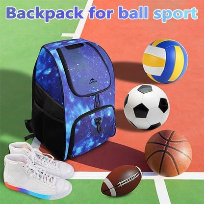 MATEIN Basketball Bag, Sturdy Soccer Bag with Ball Holder & Shoe Compartment, Large Basketball Backpack for Training Equipment, Water Resistant Sports Ball Bags Fits Volleyball Football, Colorful