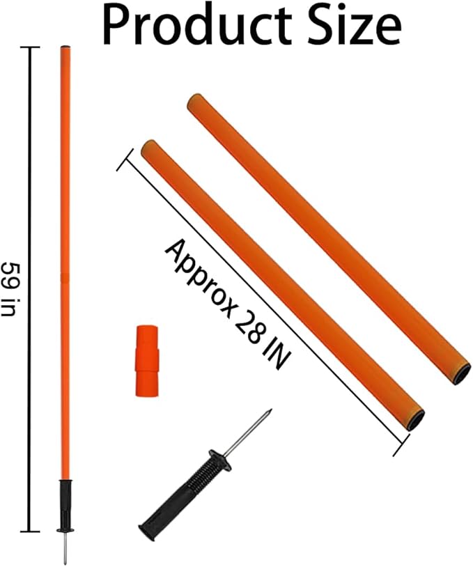 TNZMART Orange Spring Speed Pole Set Soccer Plug-in