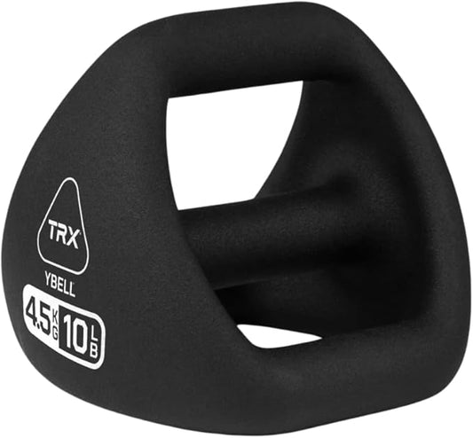 TRX YBell 3-in-1 Kettlebell, Dumbbell, and Push Up Bar Workout Equipment - Commercial Grade Surface Strength Training Kettlebells