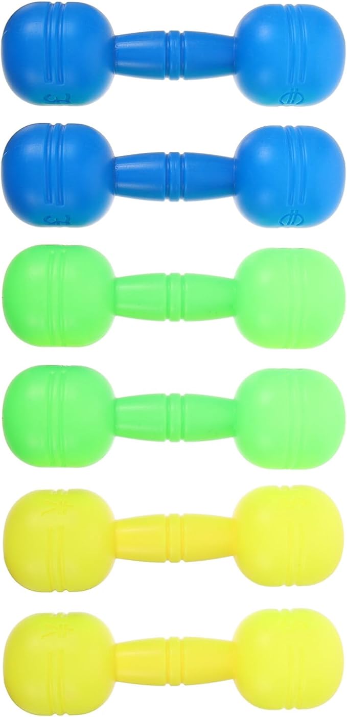 BESPORTBLE Kids Plastic Hand Dumbbells, 3 Pairs Gym Exercise Barbell Children Exercise Toys Fitness Sport Toy Toddler Weights Fitness Workout Equipment