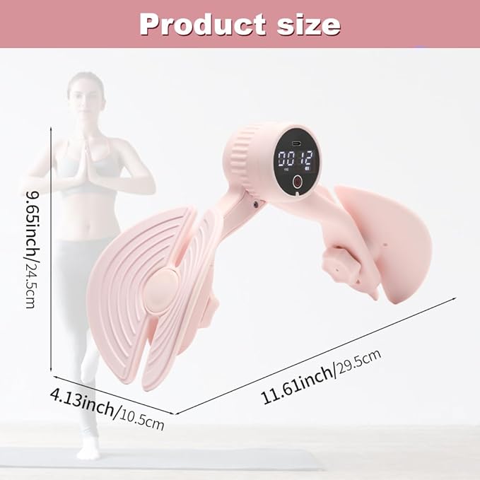 Thigh Master Thigh Exerciser, Kegel Exerciser, Inner Thigh Exerciser Equipment with Counter Rechargeable, Hip and Pelvic Floor Muscle Trainer, Adjustable Resistance Legs Workout