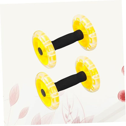 Kisangel Exercise Roller Weight Loss Equipment Exercise Abdominal Roller Ab Exercise Roller Hand Weights Dumbbell Yellow Fitness Exercise Device Fitness Wheel Wire Wheel