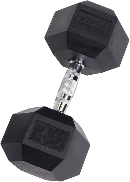 Body-Solid Rubber Coated Hexagon Dumbbells, Hand Weights For Men and Women, Weights Dumbbell for Strength Training, Body Building Home Gym Training Gear