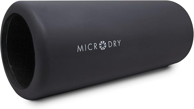 MICRODRY Deluxe Fitness Foam Back Roller for Muscle Relief, Roller for Yoga, Stretching, Deep Tissue Firm Massage & Trigger Point Release, Exercise Workout at Home or Gym, 13x5.3", Dark Grey