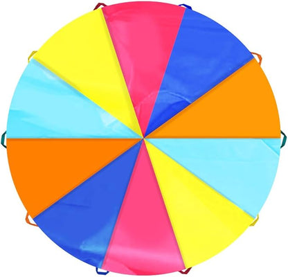 SPINFOX Play Parachute 6FT, 10FT, 20ft Play Parachute with Handles Multicolored Parachute for Kids, Kids Play Parachute for Indoor Outdoor Games Exercise Toy