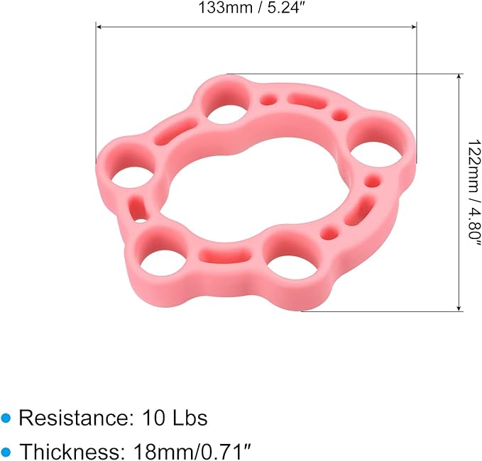 uxcell Finger Stretcher Exerciser, 10LB Silicone Hand Grip Strengthener Finger Strength Trainer for Rock Climbing Athletes Workout Pink