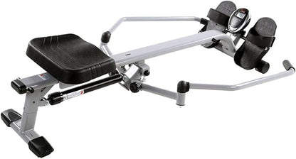 Sunny Health & Fitness Smart Compact Full Motion Rowing Machine, Full-Body Workout, Low-Impact, Extra-Long Rail, 350 LB Weight Capacity and Optional SunnyFit® App Enhanced Connectivity