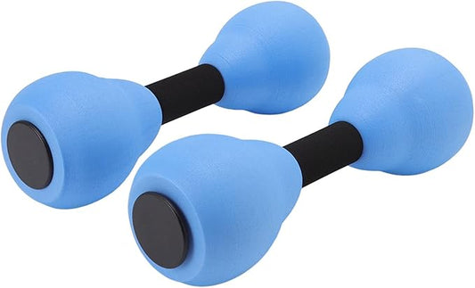 CHICIRIS Aquatic Dumbbells, 2 Pieces EVA Foam Water Dumbbells for Water Aerobics Lightweight Pool Exercise Equipment for Women Men Aqua Fitness Weight Loss (Blue)