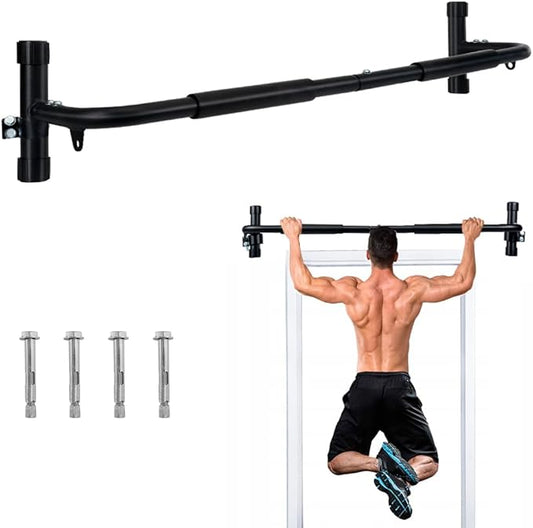 Heavy Duty Doorway Pull up Bar with Push Up Stands Handles Wall Mount Chin Up Bars Over Door Support Beam or Joist Mount