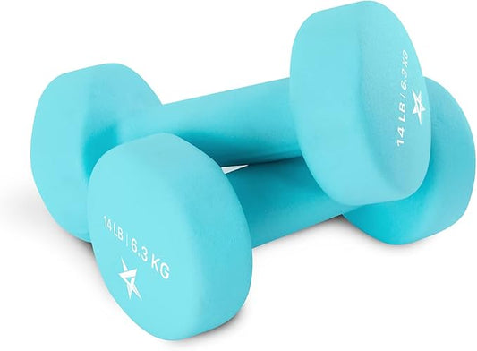 Yes4All Neoprene Coated Dumbbell Hand Weight Sets of 2 - Multiple Weight Options with 15 Colors, Anti-roll, Anti-Slip, Hexagon Shape