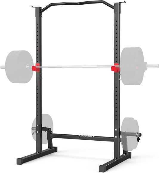 Power Cage Height Adjustable Squat Rack Home Gym Power Tower Multi-Function Pull Up Station Strength Training Squat stand Barbell Rack (Black)