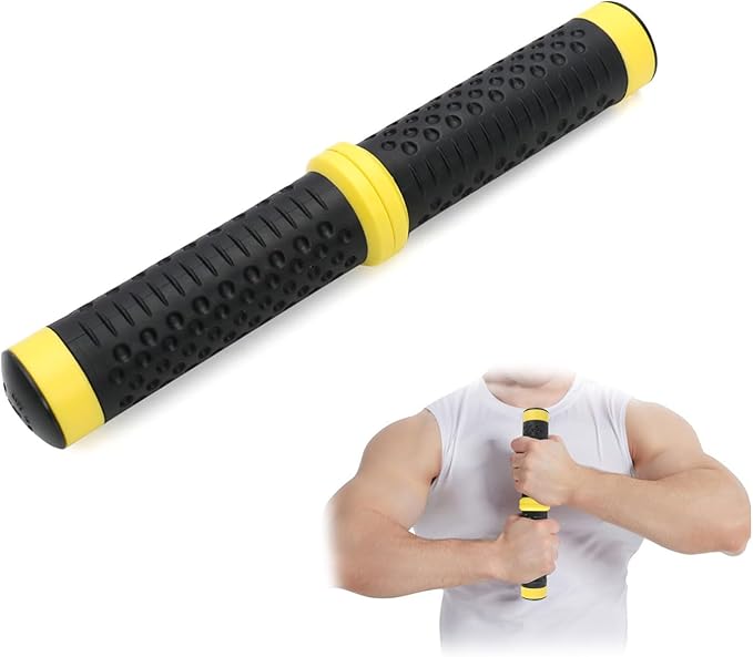 Twist Grip for Resistance Bar: Twist Grip Strength Trainer Hand Exerciser Bars for Arm Wrist & Elbow Strengthener - Hard Power (Grey-132lb) & Soft Power (Yellow-44lb)