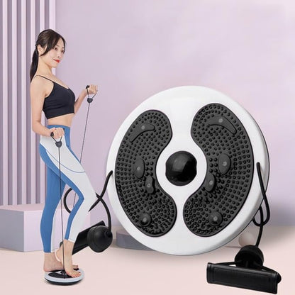 Ab Twist Waist Disc Board,Adjustable Waist Trainer Twisting Disc with Handles,Waist Slimming Balance Rotating Disc with Massage Foot Sole for Slimming Waist Arms Hips and Thighs