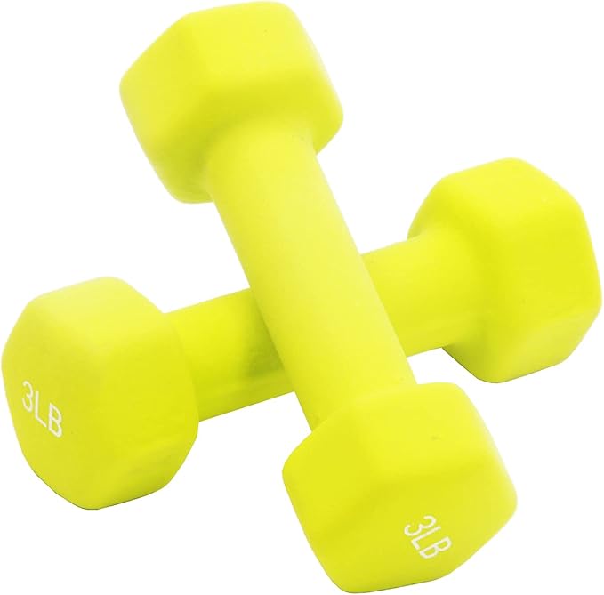 LANGXUN Colored Neoprene Coated Dumbbell Set with Rack 32Lb Set, 3 Lb 5 Lb 8 Lb