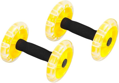 Kisangel Exercise Roller Weight Loss Equipment Exercise Abdominal Roller Ab Exercise Roller Hand Weights Dumbbell Yellow Fitness Exercise Device Fitness Wheel Wire Wheel