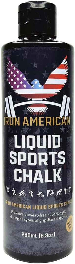 IRON AMERICAN Liquid Chalk - No-Mess Long-Lasting Grip Chalk for Weightlifting, Gymnastics, Rock Climbing, and Fitness Training - Advanced Hand Chalk for Gym