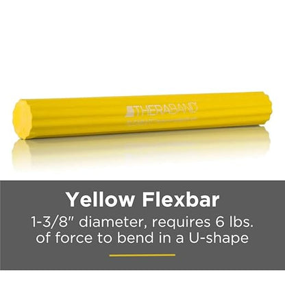 THERABAND FlexBar, Tennis Elbow Therapy Bar, Relieve Tendonitis Pain & Improve Grip Strength, Resistance Bar for Golfers Elbow & Tendinitis, Yellow, Extra Light, Beginner