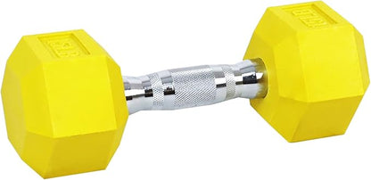 Signature Fitness Colored Rubber Coated Hex Dumbbell Weight Set,Multiple Packages