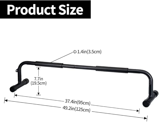 Heavy Duty Doorway Pull up Bar with Push Up Stands Handles Wall Mount Chin Up Bars Over Door Support Beam or Joist Mount