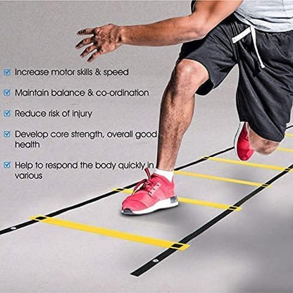 Yes4All 8, 12, 20 Rungs Agility Ladder - Speed Training Equipment for All Ages & Levels with Carrying Bag - Speed Ladder