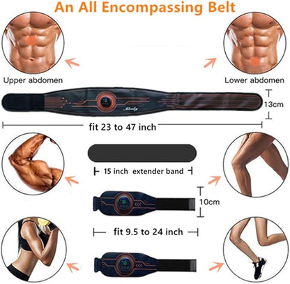 EMS Fitness Workout Belt for Abdominal/Waist/Arm/Leg Full Set Fit 23''-60''