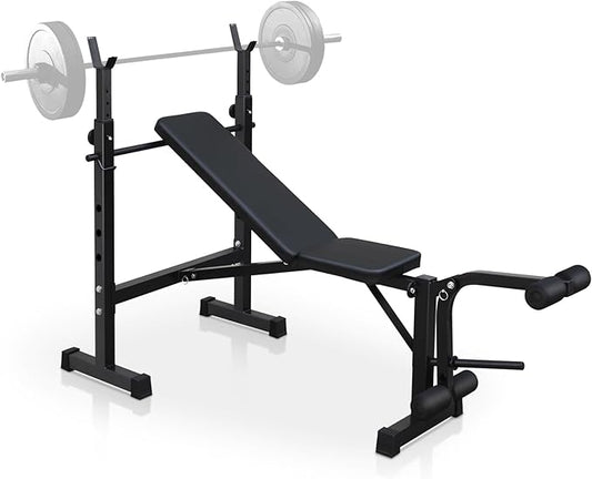 Weight Bench, Bench Press Set with Squat Rack and Bench for Home Gym Full-Body Workout