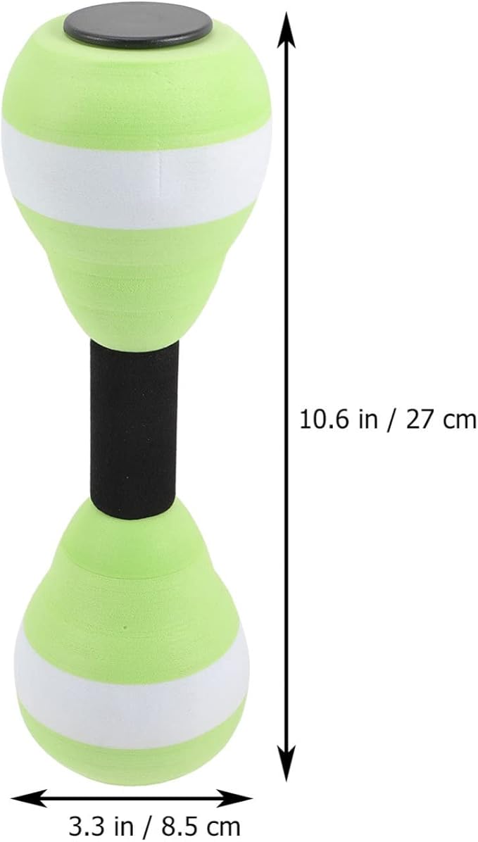 SEWACC Aquatic Exercise Dumbbells 1 Pair Water Aerobic Pool Resistance Dumbbells EVA Floating Water Dumbbell for Swimming (Green)