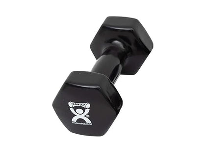 CanDo Vinyl-Coated Cast Iron Dumbbells, 8 lb., Pair, Black